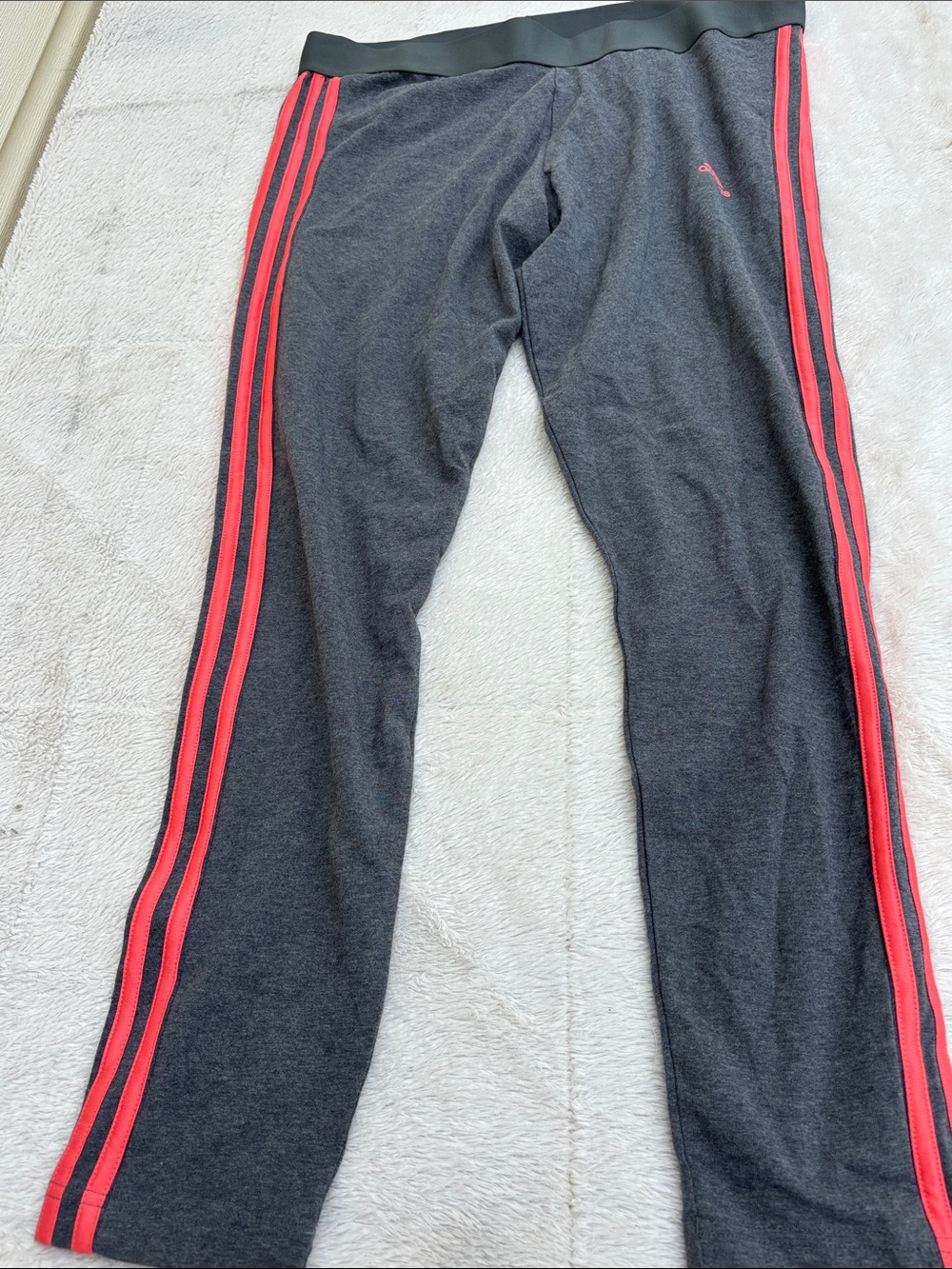 adidas Kids Charcoal Gray Sweatpants with Pink Side Stripes